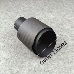 Outlet 130MM Big Size Exhaust Pipe Carbon Fiber 304 Stainless Steel Muffler Tips Full Matte Black Rear Nozzles
