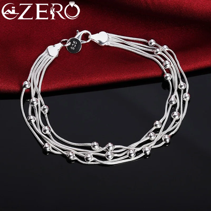 

Hot 925 sterling silver Bracelets Snake chain round beads for women Retro Wedding party Wild Christmas Gifts fashion Jewelry