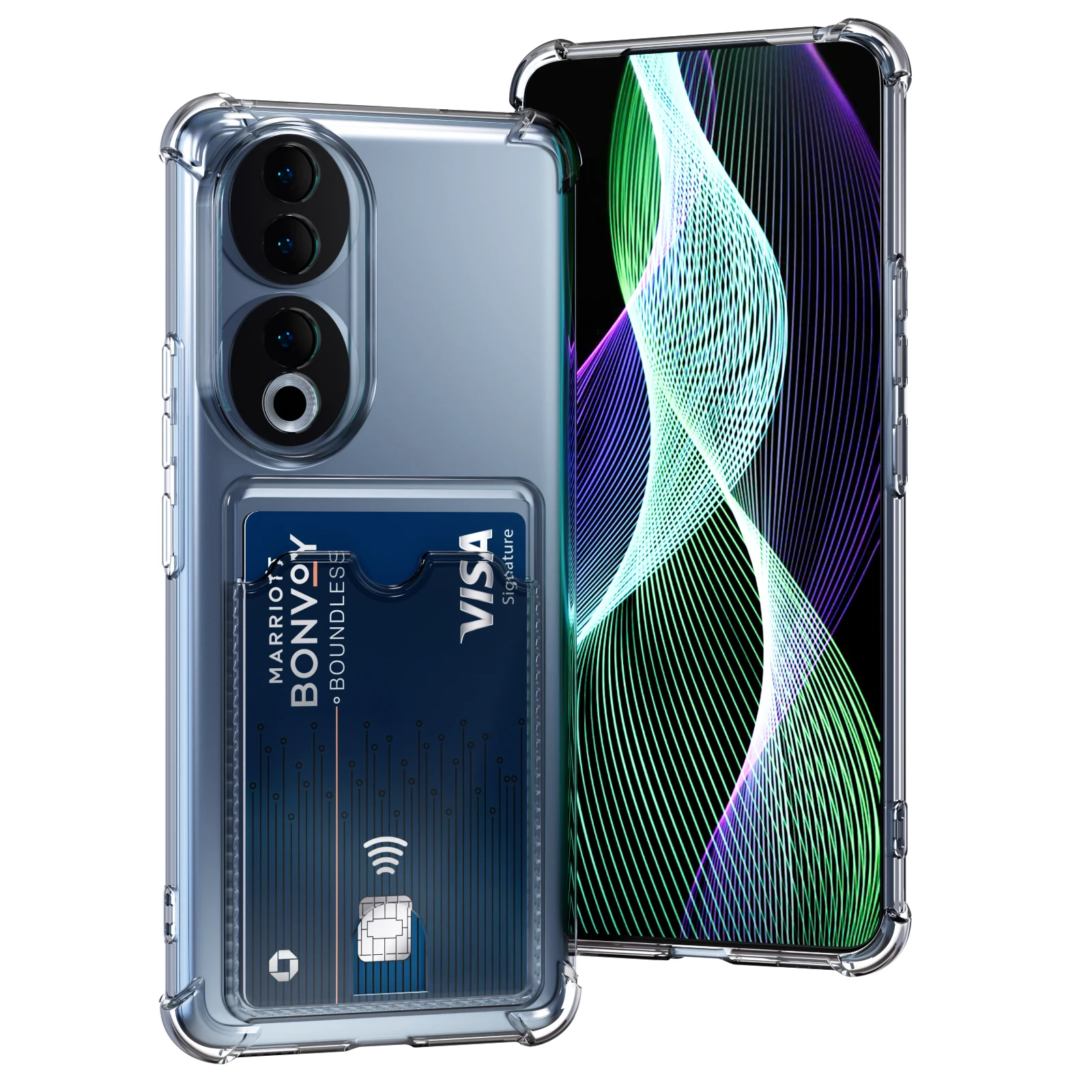 Coque de téléphone avec porte-cartes, étui transparent en Silicone souple résistant aux chocs pour Honor 90 Lite 90 Pro 50 Honor90 Honor50