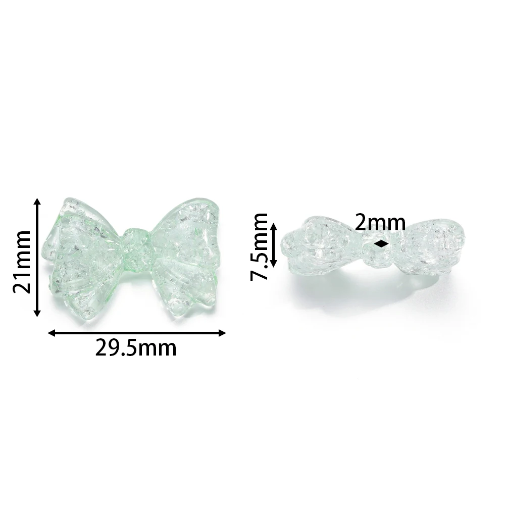 10pcs/lot Bowknot Cracked Acrylic Beads Transparent Loose Spacer Beads For DIY Jewelry Making Necklace Bracelet Accessories