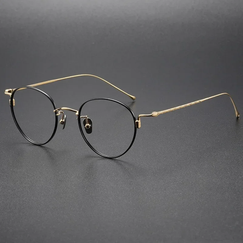 

Ultra-light Titanium Japanese Reading Eyeglasses for Men Retro Glasses Frame 164 Oval Frame Designer Myopia Blue Light Women