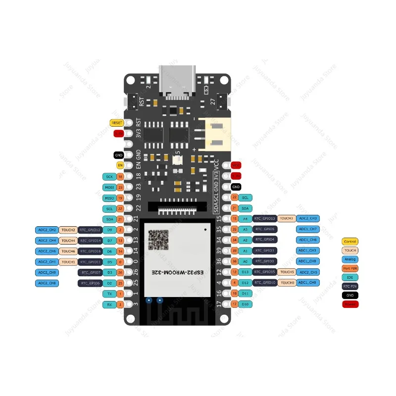 FireBeetle 2 ESP32-E IoT Development Board Pre-soldered Female Pin Header, ESP32 Wireless Controller Module