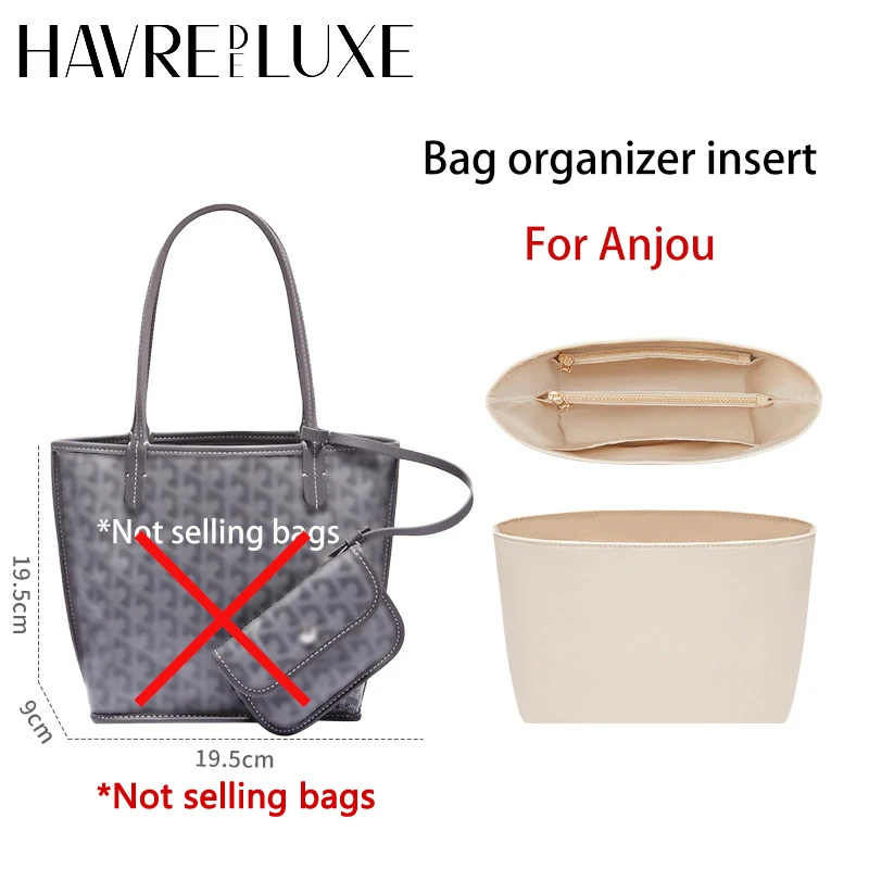 Light Weight Bag Organizer Insert For Goyar Anjou Mini Storage Neat Tote Bag Inner Liner Three-dimensional Supoort Waterproof