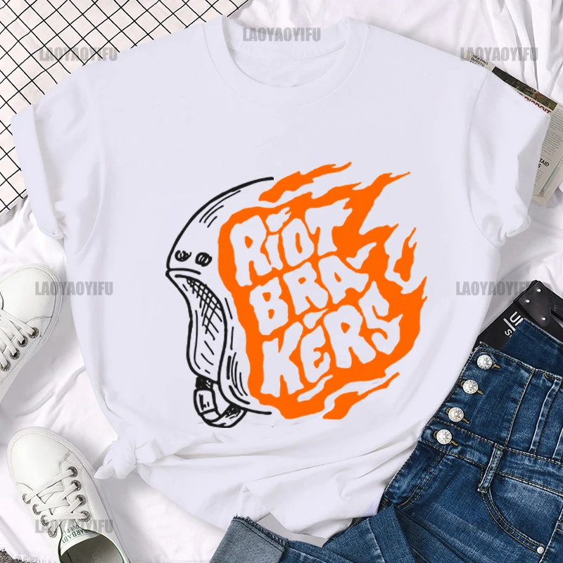 

Riot Bra Kers Printing Shirt Summer Casual Men's T-Shirt Street Fashion Short Sleeve Clothing Streetwear Cotton Graphic