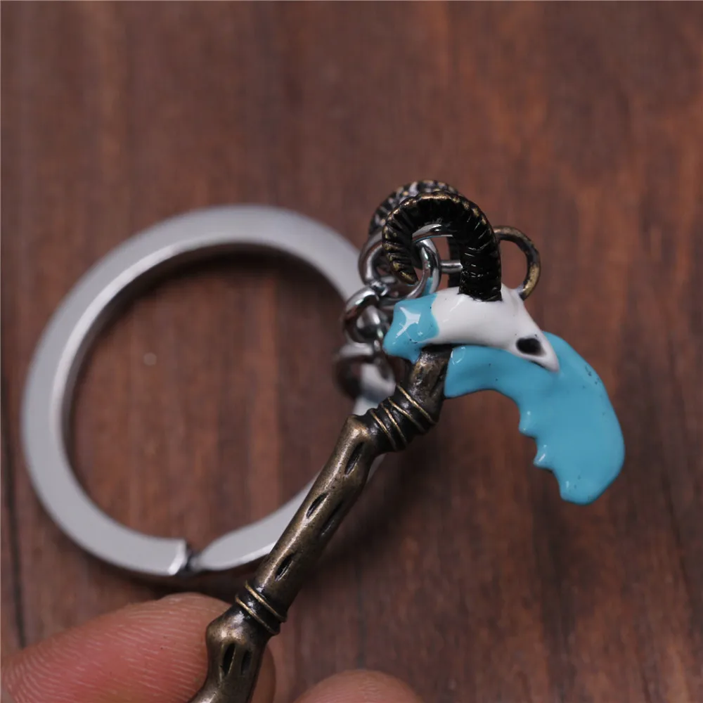 DOTA 2 Scythe of Vyse Enamel Key Chain for Men Women Metal Pendant Key Ring Chaveiro Car Bag Key Holder Fans Collectible Jewelry