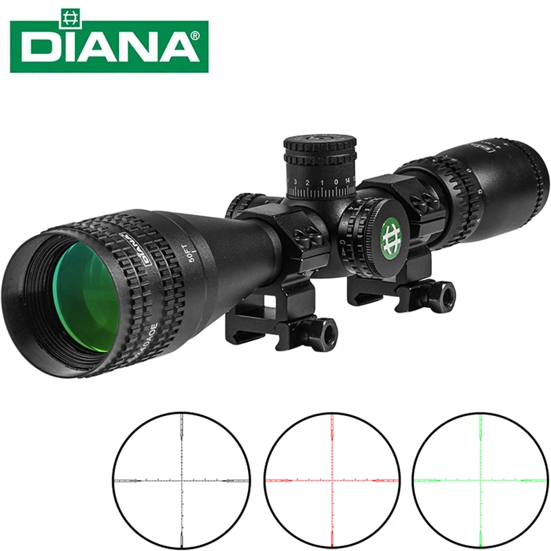 DIANA 4-16X40 AOE Adjustable Optic Sight Green Red Illuminated Riflescope Hunting Scopes Tactical Airsoft Scope