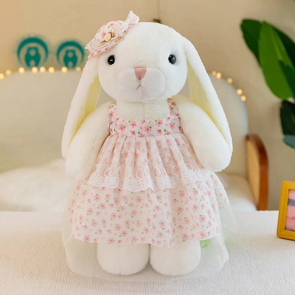 

Stuffed Animal Skirt Rabbit Doll Lop Rabbit Floral Skirt Kapok Rabbit Plush Toys Cute Long Ear Bunny Stuffed Doll Home Decor