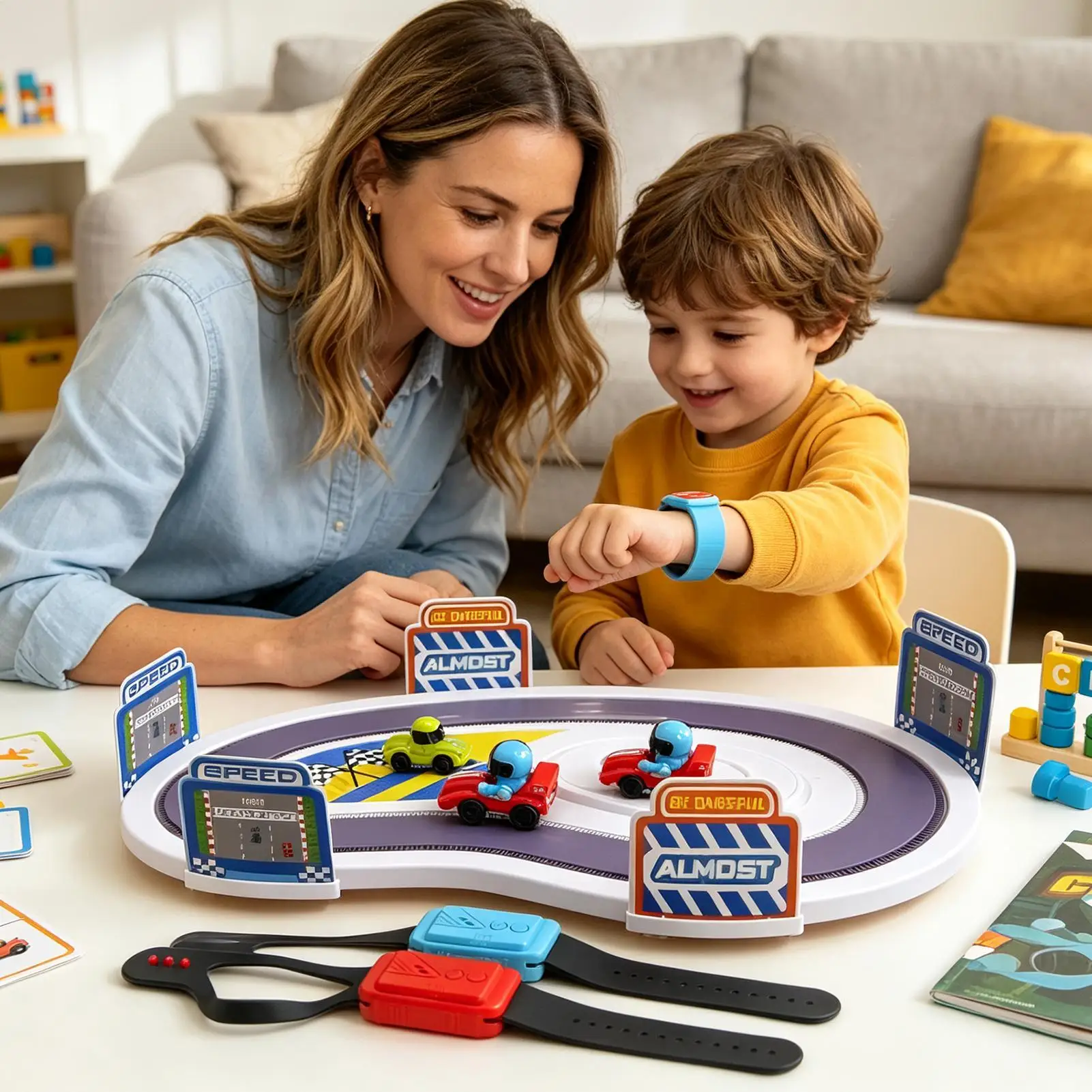 Wireless Motion Sensing Racing Board Game Interactive Wireless Two-Player Track Toy Track Racing Board Game For Kids Ages 3