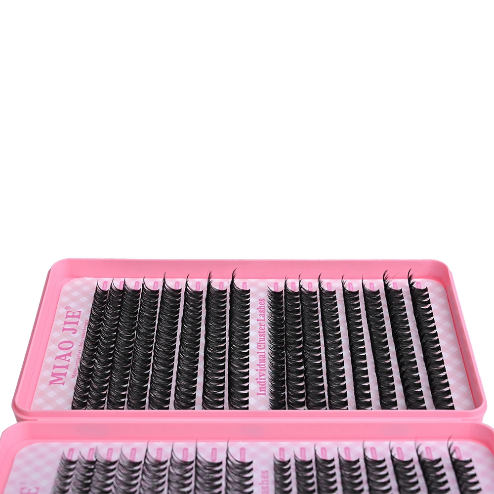 MIAOJIE Künstliche Wimpern-Cluster, natürliches, dickes Volumen-Wimpernverlängerungsset – Hochwertige Einzelwimpern mit Applikatoren – Detail 4