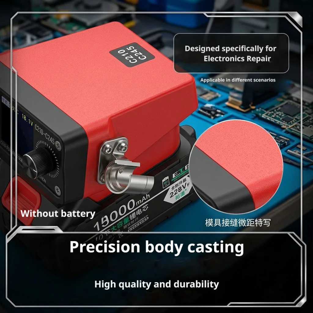 C210/245 Protable Soldering Station Solder Iron Max 190W for 18-21V Li-ion Battery for DIY repair kit without battery