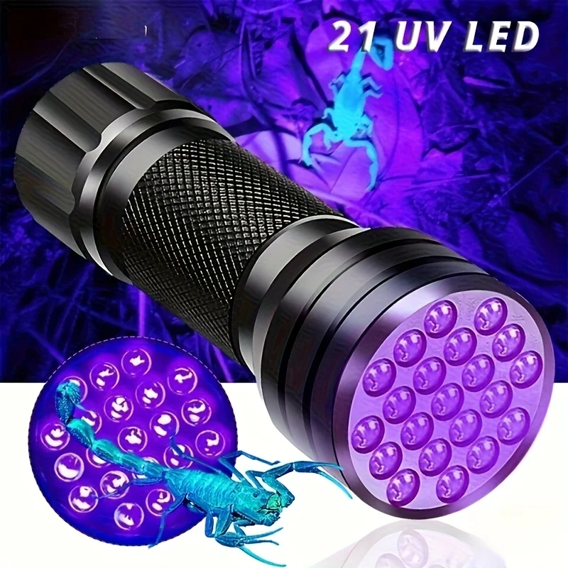 

9/12/51LED UV Flashlight Portable Pet Urine Stain Money Detection Torch Blacklight Emergency Waterproof Ultraviolet Flashlight