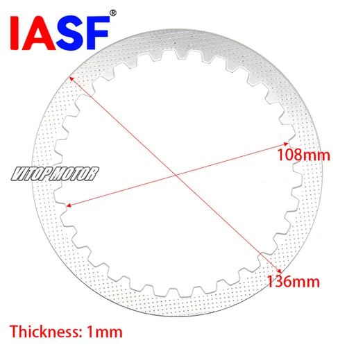 Imagen 2 del producto Discos de Embrague de Acero con Base de Papel IASF para Zongshen ZS177MM NC250 NC 250 250CC ZONGSHEN RX3 ZS250GY KAYO K6 T6 BSE