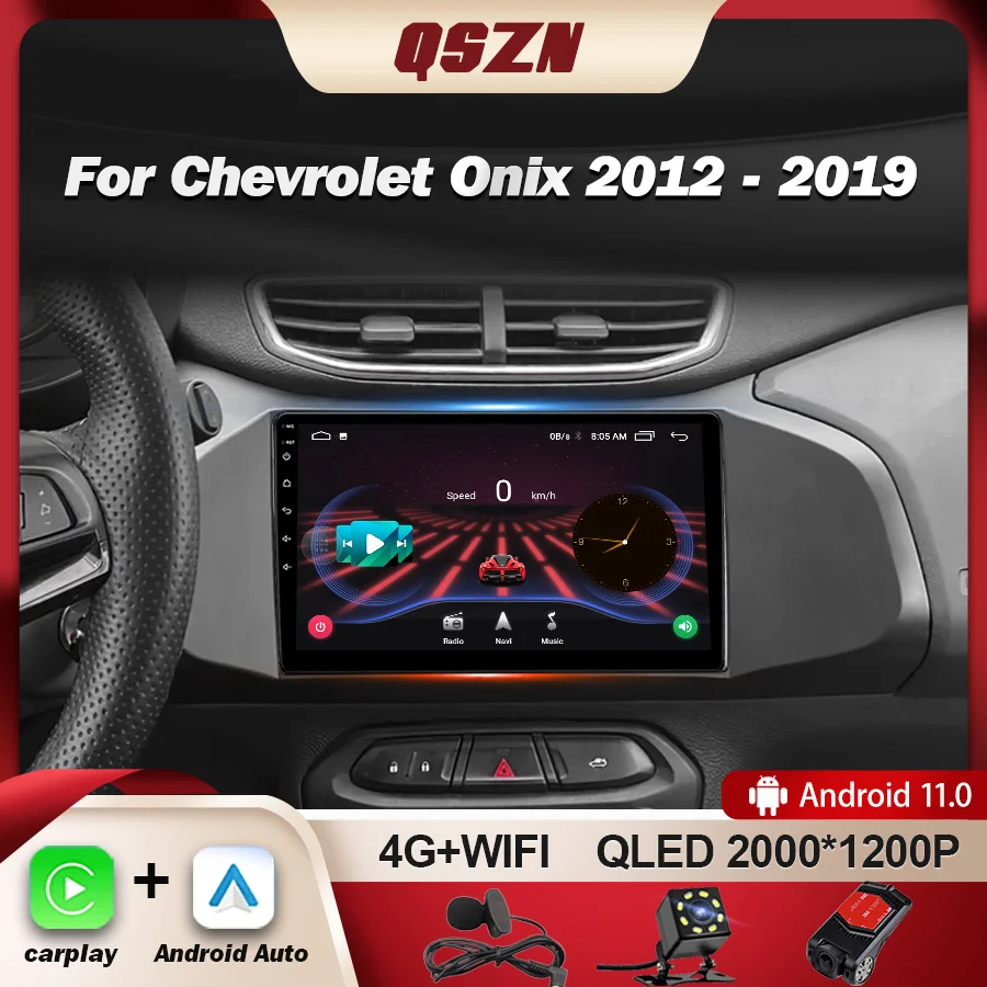 

QSZN For Chevrolet Onix Prisma Joy Pressroom LT LTZ 2012-2019 GPS Navigation Multimedia Car Radio Stereo Carplay Video Android13