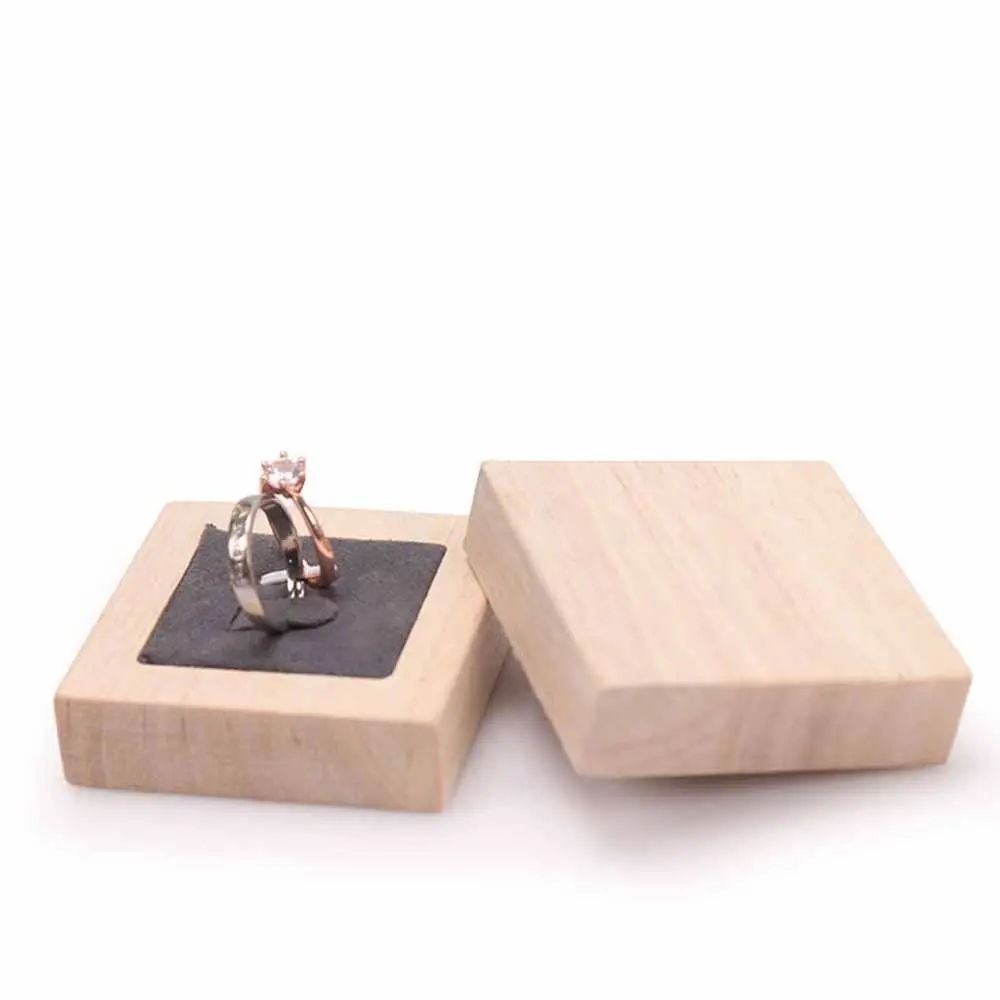 Soporte para anillos, estuche de madera para presentación de joyería, accesorios para presentación de joyería, estante de exhibición para anillos, pendientes, organizador de anillos, Color sólido