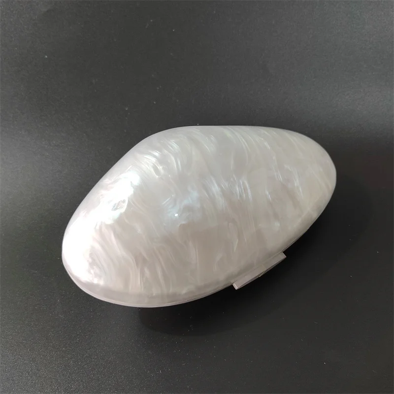 Pearlescent White Nude Acrylic Box Clutches Mini Women\'s Wallet Shell  Irregular Shape Evening Party Travel Gilr Handbags Purse