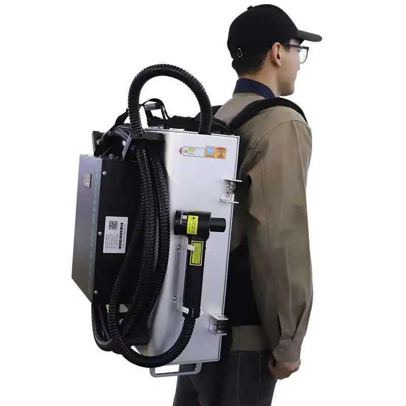 Portable Fiber Cleaner Backpack Pulse Laser Cleaning Hine For Rust Paint Oil