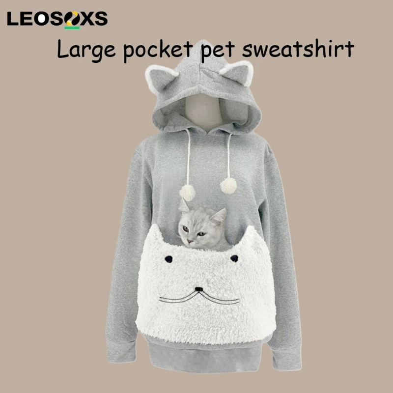LEOSOXS New Fashion Embroidered Hoodie Sweatshirt with Large Pockets Independent Station Bestseller Women's Clothing Full Sleeve