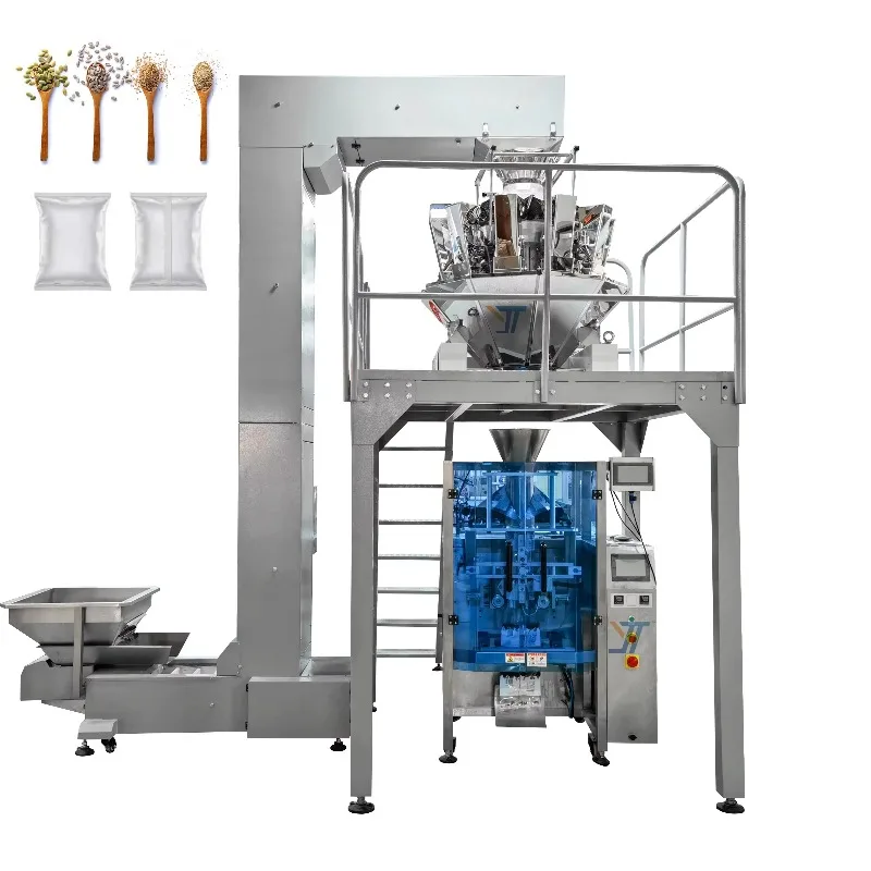 High Efficiency Vertical Pellet Packaging Machine Automatic Weighing Filling Plastic Bag Packing For Sunflower Seed Feed