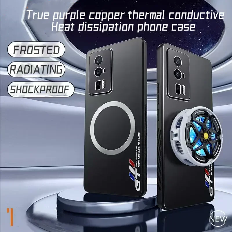 Graphene Cooling Case for Xiaomi POCO F6 F5 X6 Pro F4 Cover Aluminum Alloy Heat Dissipation Copper Metal Phone Fundas