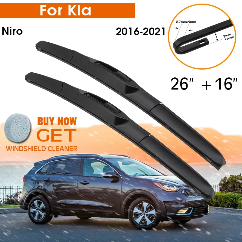 Car Wiper Blade For Kia Niro 2016-2021 Windshield Rubber Silicon Refill Front Window Wiper 26\