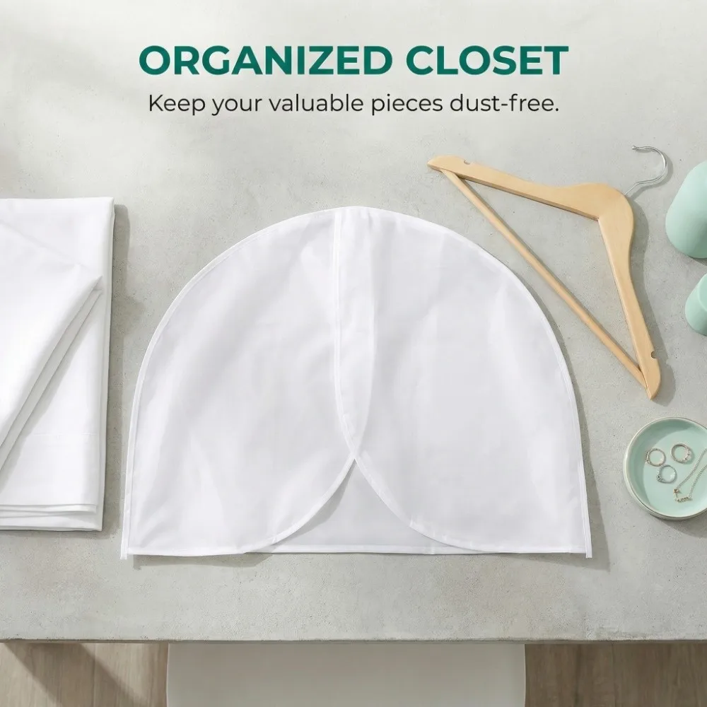 Easy Access Transparent Garment Dust Cover Simple Hanging Clothes Storage Bag Half-length Dust-proof Hanging Garment Bag Bedroom