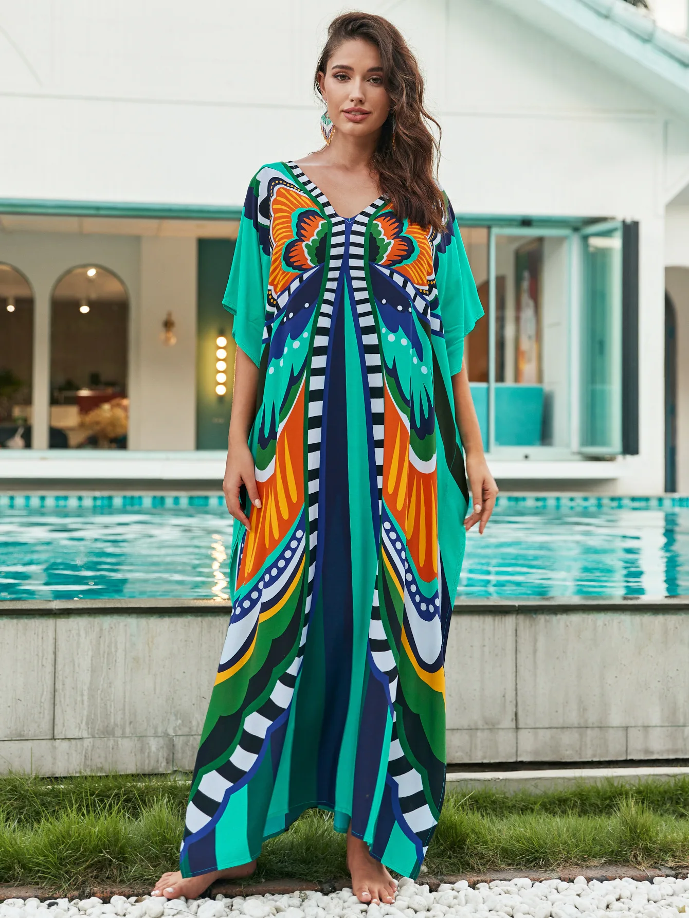 Sukienki Kaftan dla kobiet Plus Size Strój kąpielowy Zakrycie Kaftan Maxi Sukienki plażowe