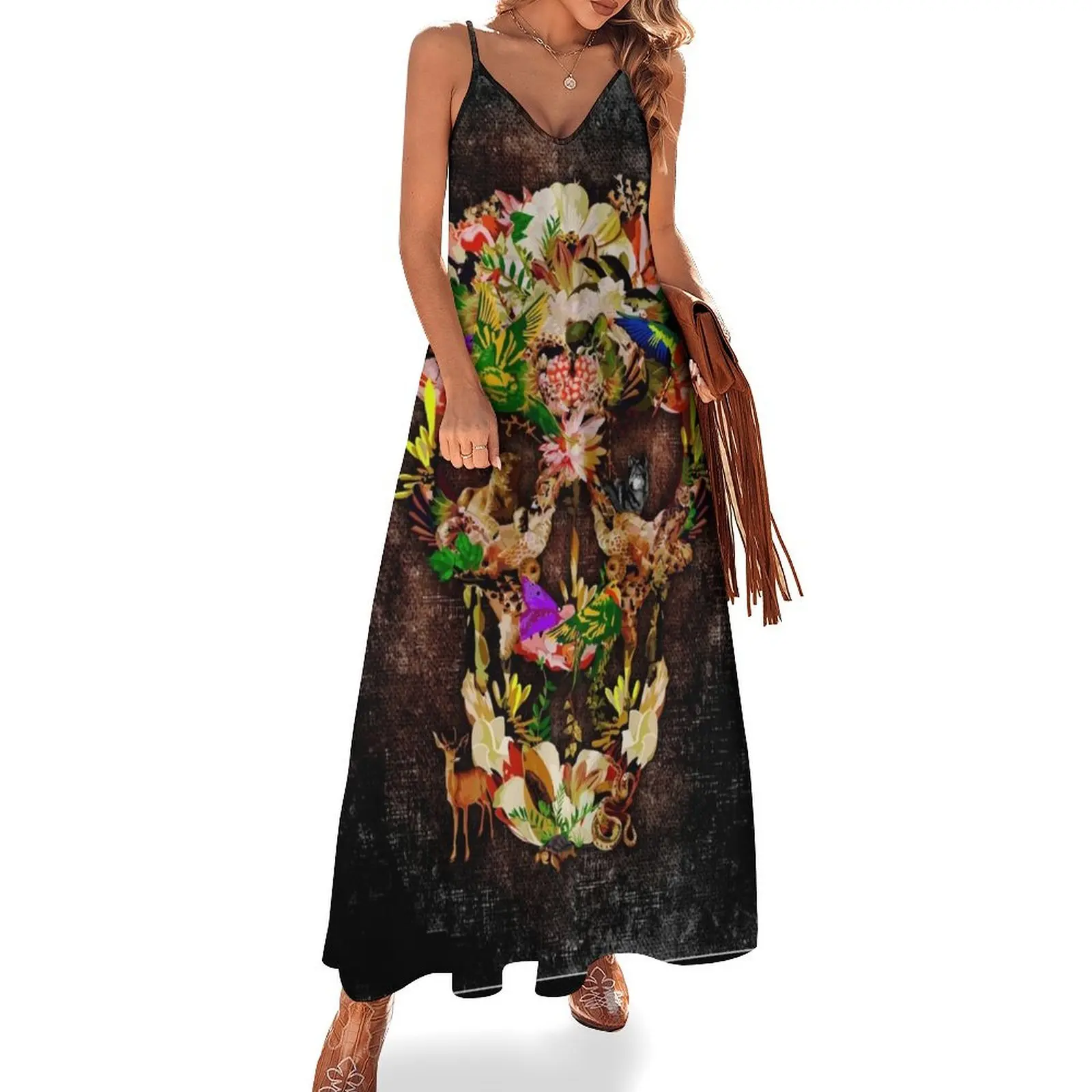 

Animal Kingdom Sugar skull Sleeveless Dress elegant party dress for women 2024 dresses for women summer dress