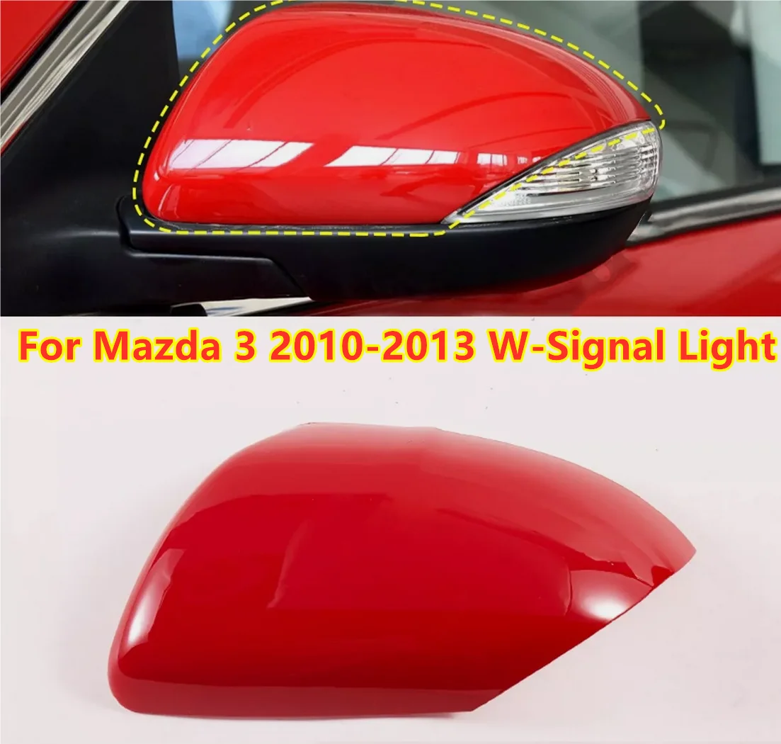 

Red Left Driver Side Mirror Cover Cap For Mazda 3 2010-2013 With-Signal Light