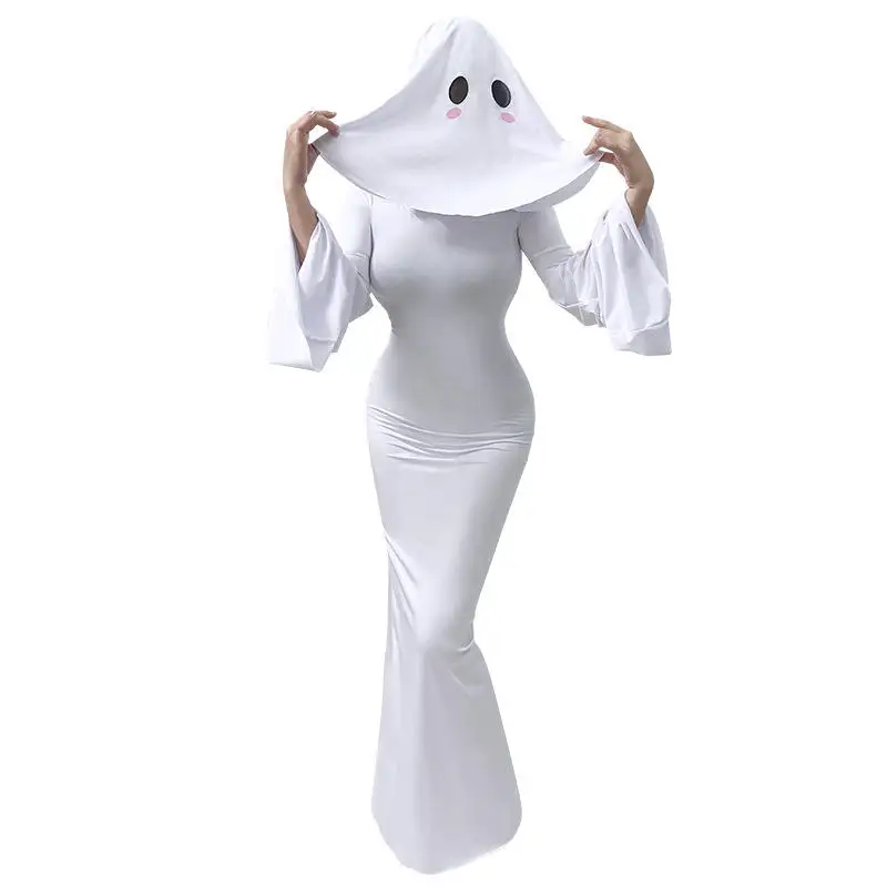 

Adorable Ghost Girl Cosplay Dress Women's Halloween Stage Performance Costume Cute Fairy Lady Outfit Polyester Material