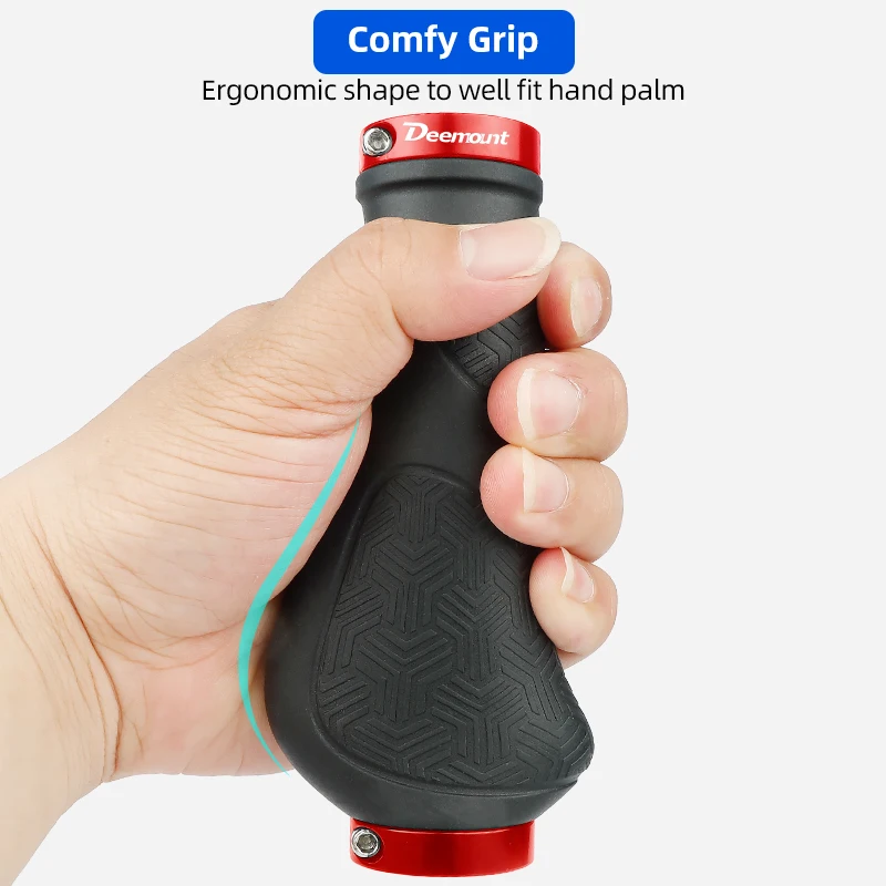 Dual Ring Lock Long Short Handlebar Grips Streamlined MTB Folding Bicycle Hand Rest Scooter Swivel Bar Ends Rubber Casing Sheath
