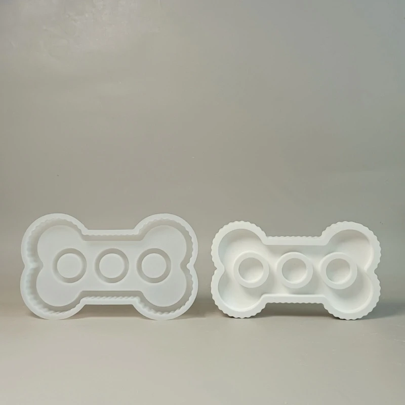 

652F Silicone Molds for Creating Stand Tealight Holder Mold Dog Bone Shaped Candlestick Desktop Ornament Mold