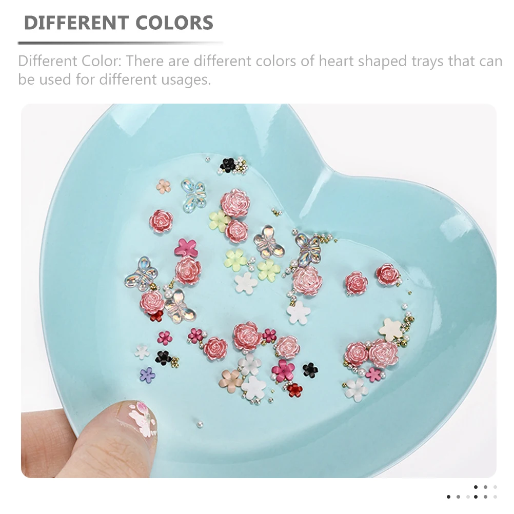 

4pcs Heart Shaped Stainless Steel Trays Jewelry Storage Display Organizer Earring Plate Key Container for Accessories