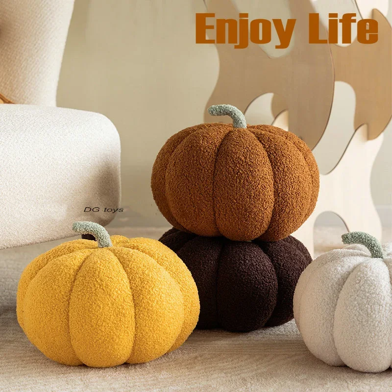 New Hot Sale Woody Pumpkin Shaped Pillow Nordic Style High Quality Room Decor Pillow Plush Sofa Living Room Bedside Bed Cushion