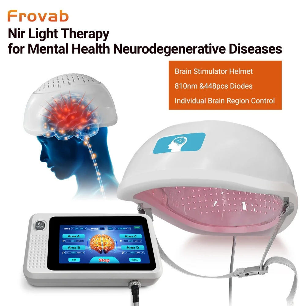 

Профессиональный аппарат для PBM-терапии: шлем для стимуляции мозга с 448 диодами, свет 810 нм (NIR) для восстановления после инсульта, улучшения памяти при болезни Паркинсона