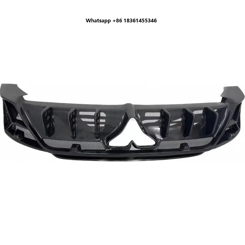 Real Carbon Fiber Bumper Rear Lip Exhaust Port Spoiler Kit For Q8 RSQ8 2018-2023