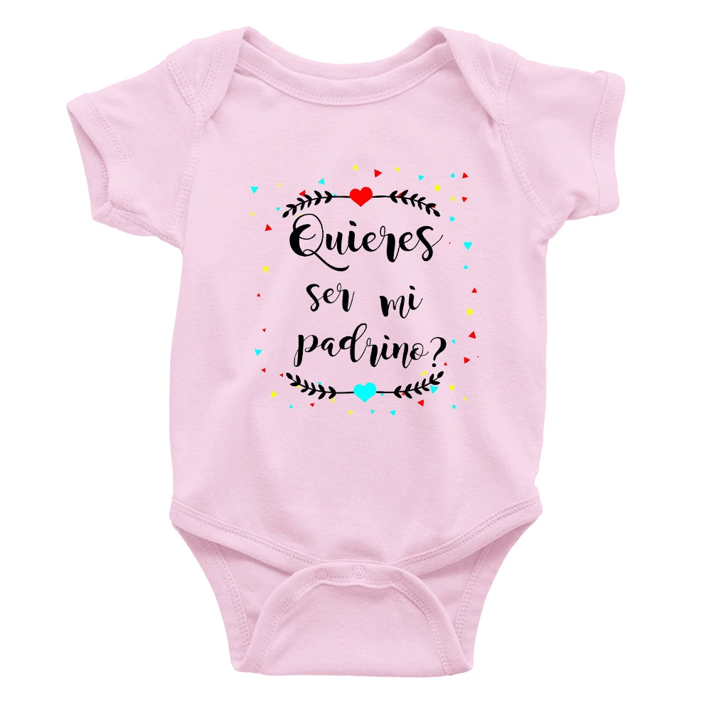 2024 Coming Soon Newborn Quires ser mi Padrino Baby Clothes Fashion Fine Gift Announcement Romper Summer Baby Boys Girls Body