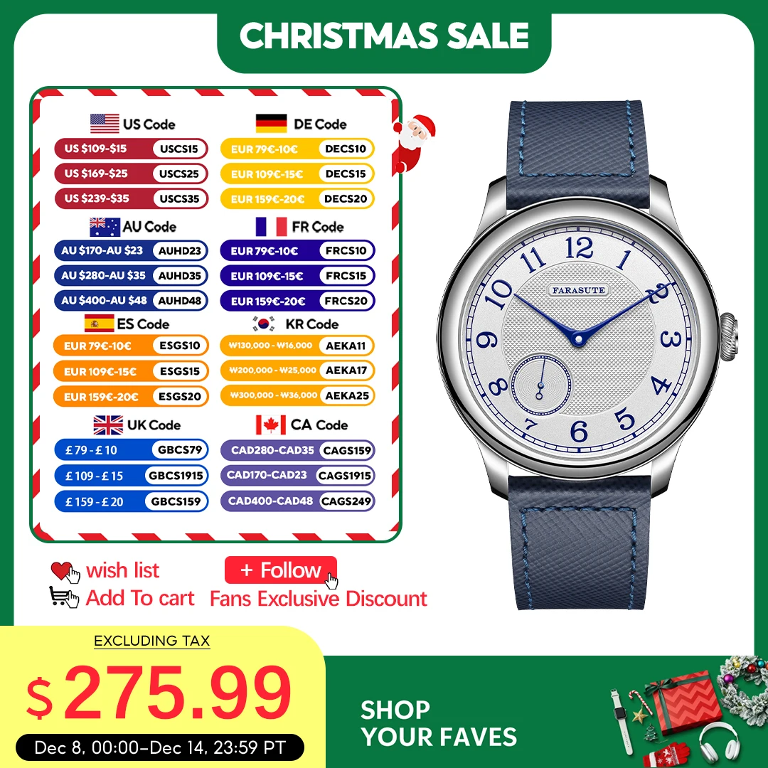 

FARASUTE NEW Machinery Men Watch Salmon Dial St17 Manual Mechanical Watch Small Second Vintage Bonklip Bracelet