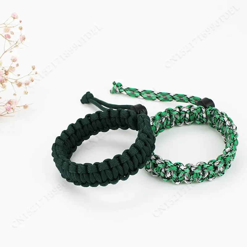 Adjustable Men Women Survival Emergency Bracelet Paracord Bracelet Weaving Wristband for Camping Hiking Outdoor Tool Accessories