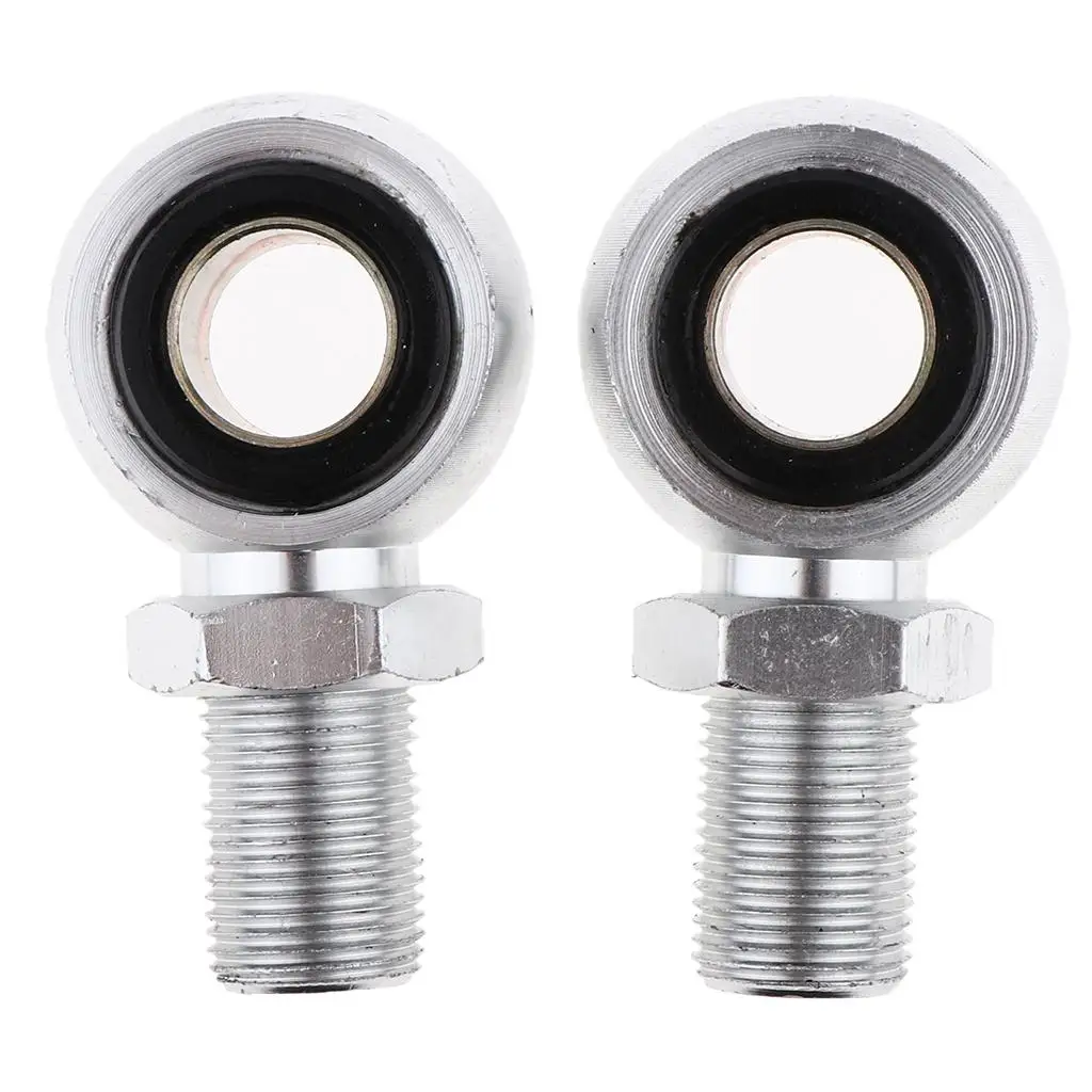 2pcs Custom Motorcycle Shock Absorber Rear Suspension Round Eye Adapters 14mm Sliver