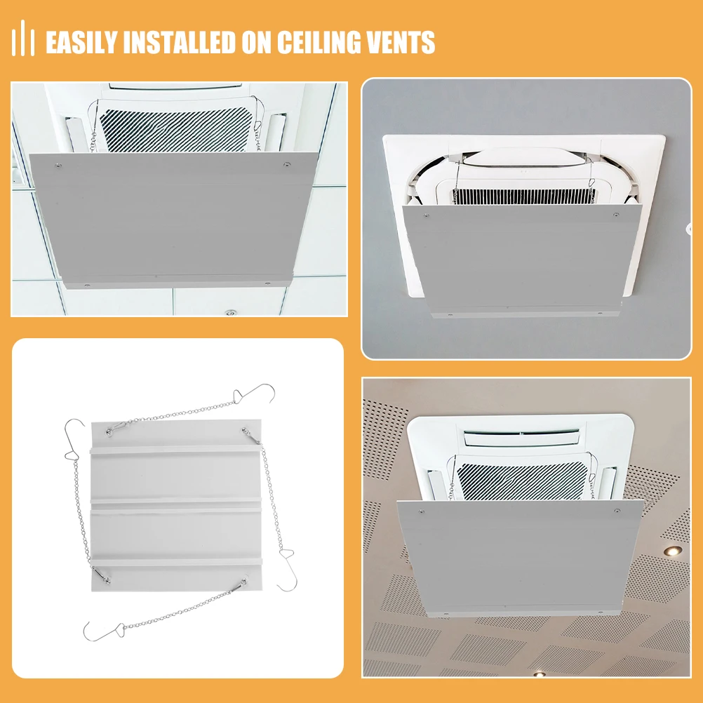 Square Air Vent Deflector Adjustable Airflow Guide For Ceiling Central Ac Outlet Durable Abs Windshield Anti Direct