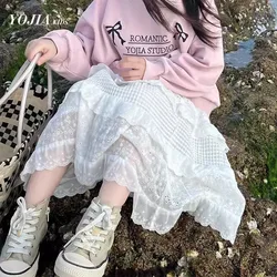Girls Skirt Spring and Autumn New Princess Little Girl Dress White Cotton Yarn Skirt Cake Skirt Children's Casual Sweet