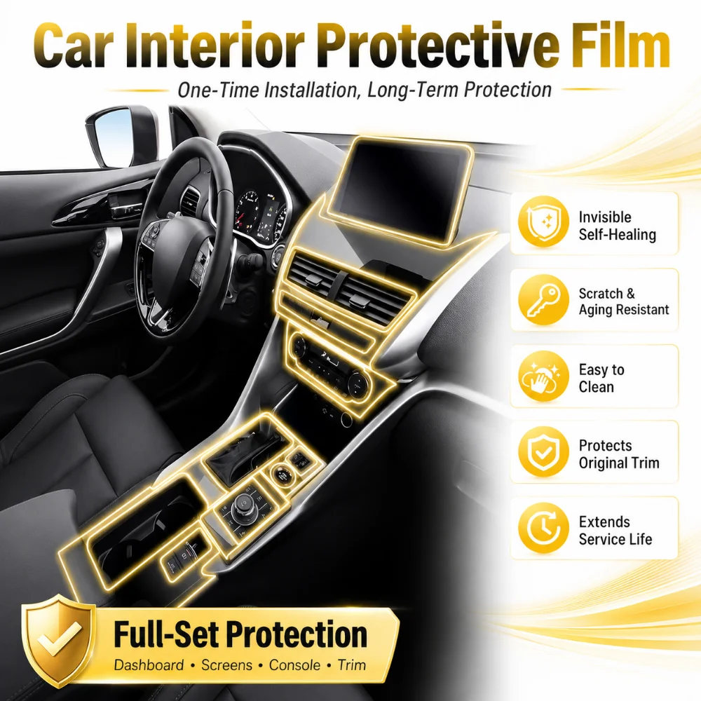 

For Mitsubishi Eclipse Cross 2018-2025 Dashboard Multimedia Navigation Car Interior TPU Transparent Anti-Scratch Protection Film