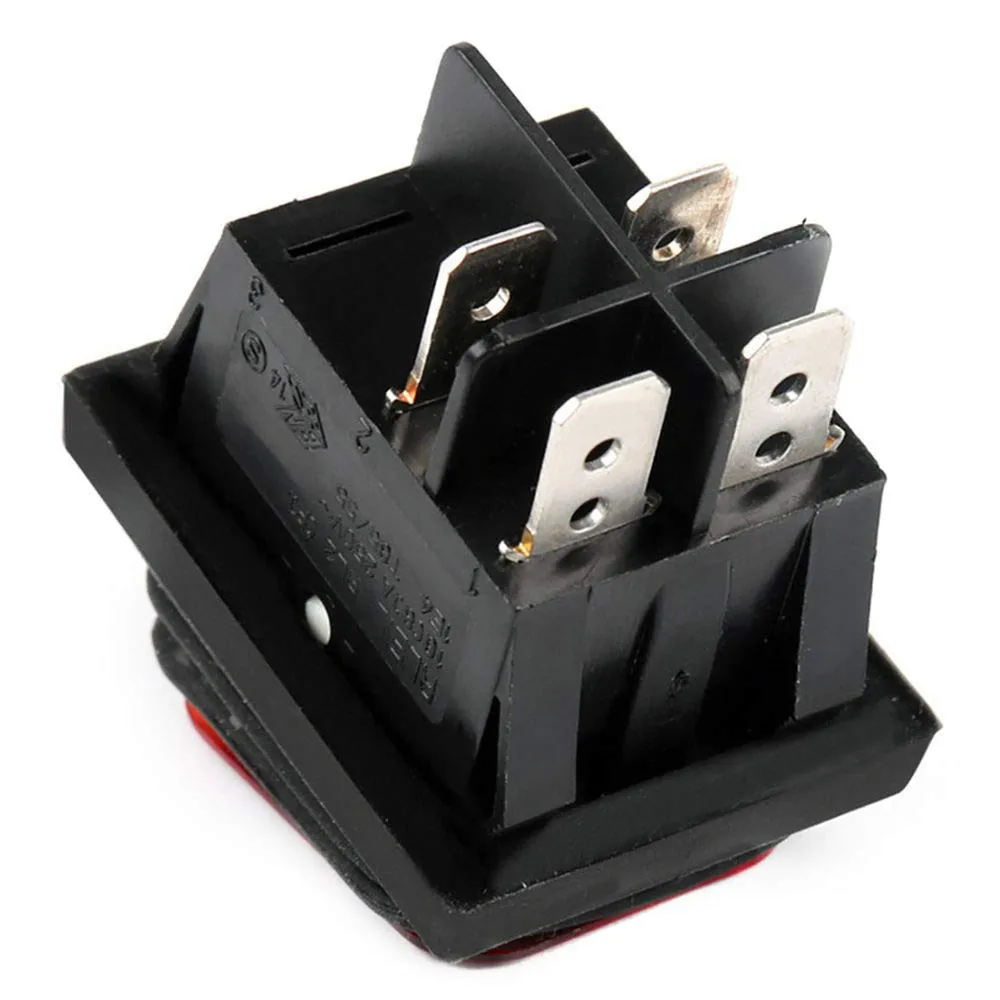 Red Green Lit DPST Rocker- Switch 20A Rectangular Format IP67 Protection Level For Conveyor Systems And Packaging Machinery
