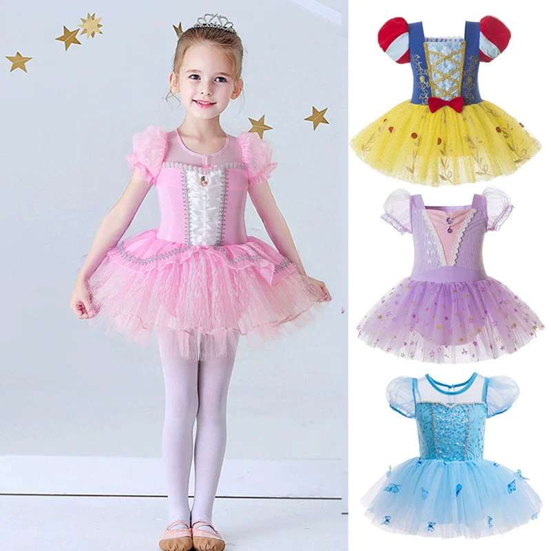 Tutu de Balé para Meninas, Vestido de Dança Infantil com Renda, Leotardo para Prática de Meninas – Vários Estilos Disponíveis