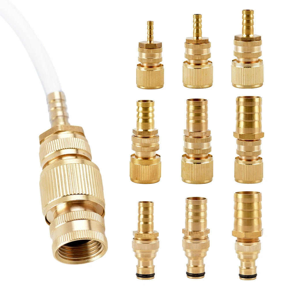 1PC Brass Pipe Fitting 6~25mm Hose Barb Tail Qiuck Connector Aquarium Fish Tank Fittings Garden Irrigation Water Pipe Connector