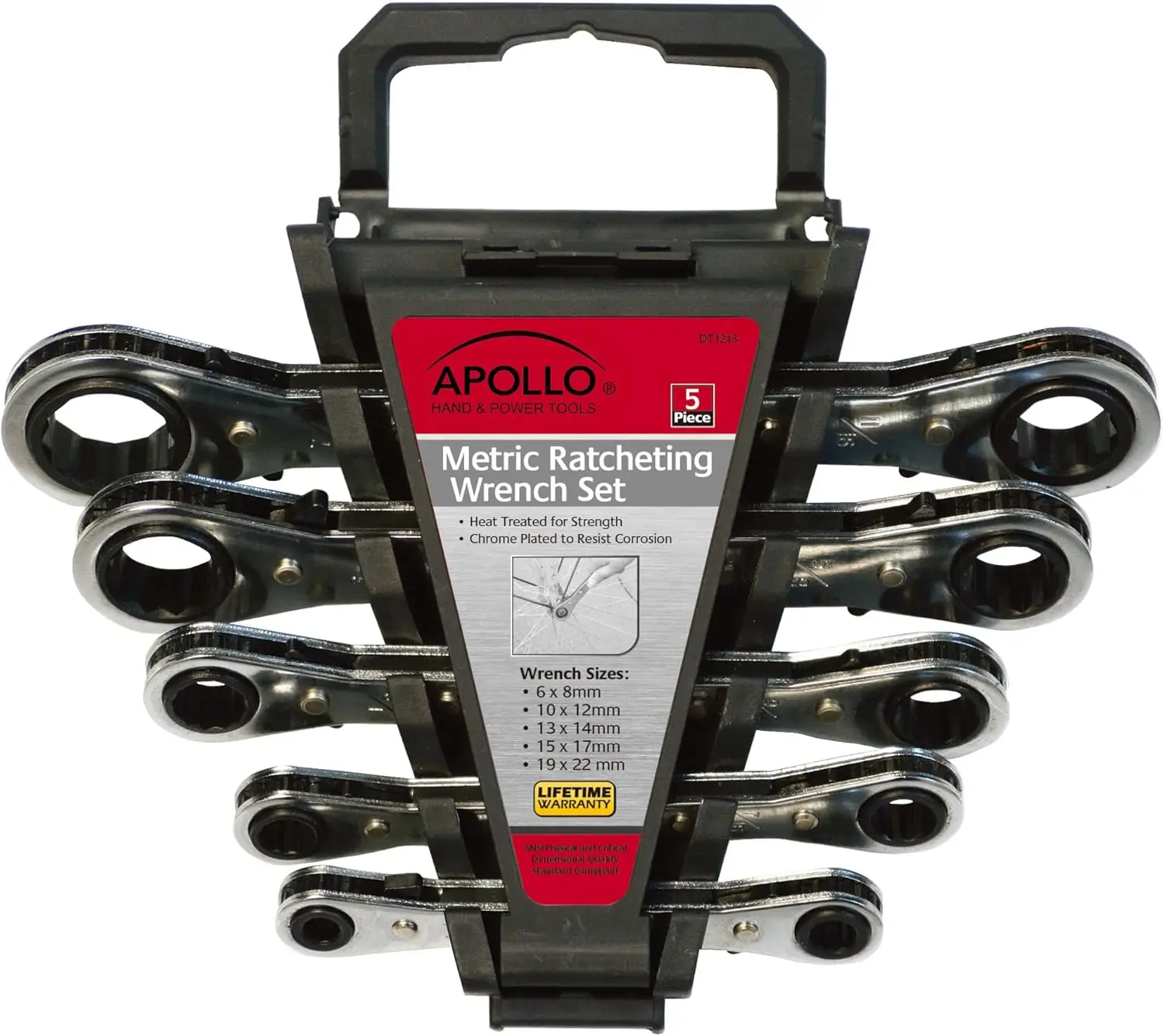 

5-Piece Metric Ratcheting Wrench Set in Quick-Release Case - DT1213