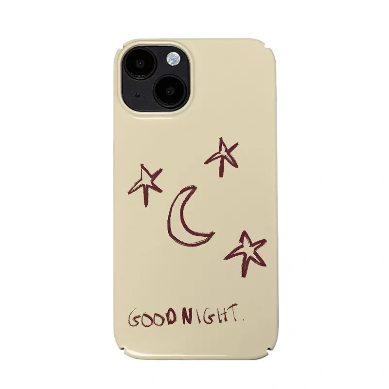 

Simple Strokes of Stars and Moon Phone Case for IPHONE 17 Air 16E 15 PROMAX 14 Plus 13 12 MINI 11 16Plus XR Acrylic Phone Cover