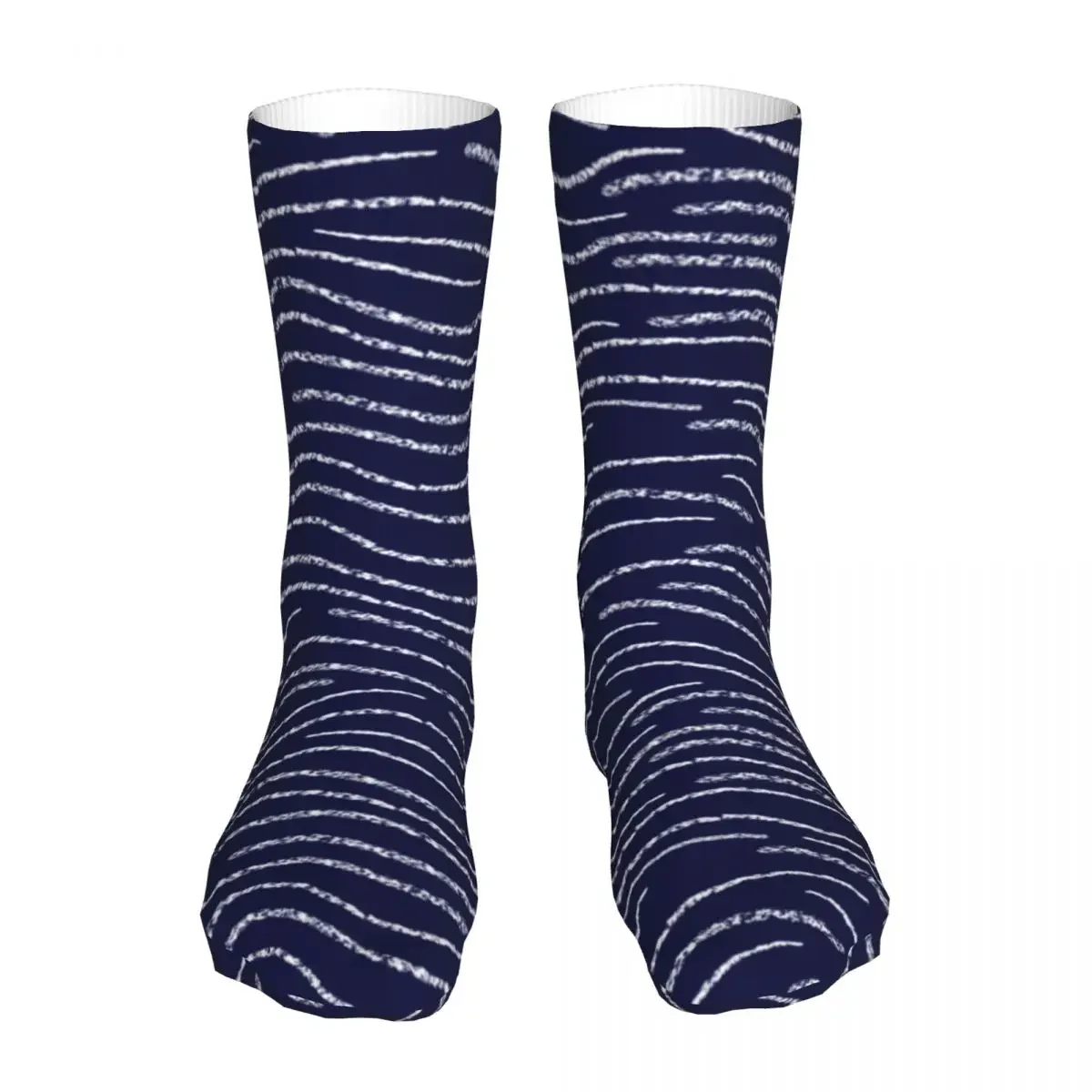 Ocean Blue White Wavy Striped Socks Men Women Fashion Socks High Quality Spring Summer Autumn Winter Socks Gifts