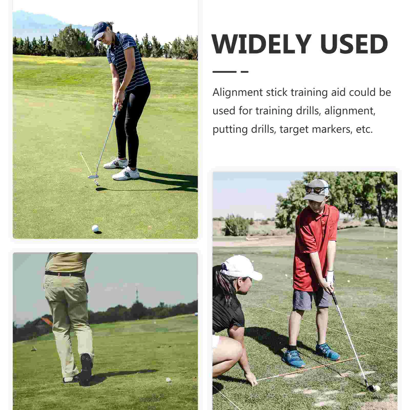 Palo de entrenamiento de Golf de 4 piezas, ayuda para la práctica de alineación, equipo de Putter, valla de Fitness