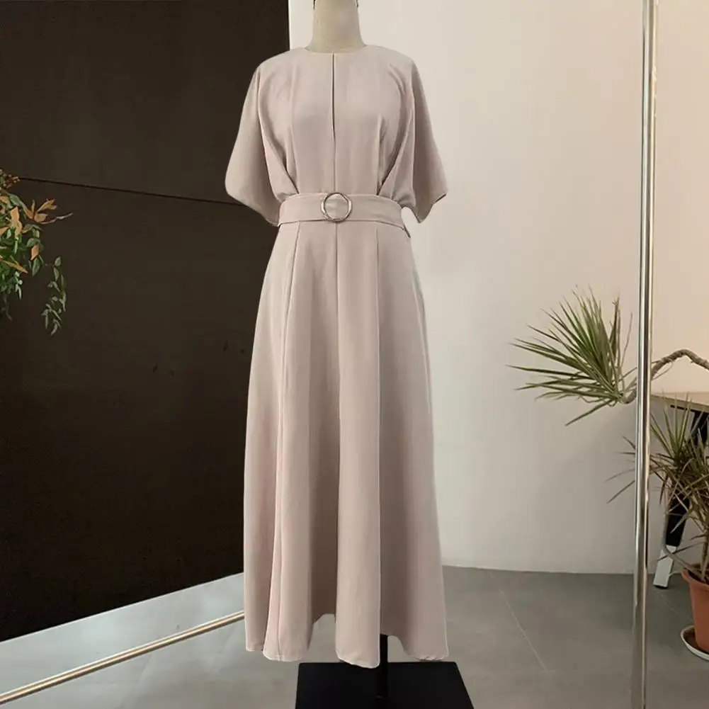 

Women Commute Dress Slim Waist Dress Elegant Women's A-line Midi Dress Chic Ol Commute Style Slim Waist Short for Shopping